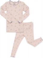 avauma baby boy girl pajama set 6m-7t kids cute toddler snug fit flower pattern design cotton sleepwear ruffled shirring pjs logo
