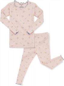img 4 attached to AVAUMA Baby Boy Girl Pajama Set 6M-7T Kids Cute Toddler Snug Fit Flower Pattern Design Cotton Sleepwear Ruffled Shirring PJs
