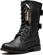 women's military combat lace-up ankle bootie with mid-calf pocket for credit card knife and money – dailyshoes logo