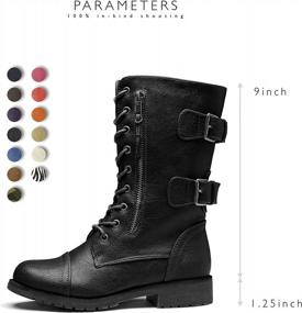 img 3 attached to Women'S Military Combat Lace-Up Ankle Bootie With Mid-Calf Pocket For Credit Card Knife And Money – DailyShoes