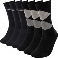 200 needle fleece thermal crew socks: fitextreme morestep 6 pack mens winter warm dress socks logo