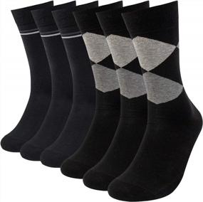 img 4 attached to 200 Needle Fleece Thermal Crew Socks: FITEXTREME MORESTEP 6 Pack Mens Winter Warm Dress Socks