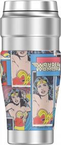 img 3 attached to Wonder Woman Collage, Дорожный стакан THERMOS SAINLESS KING из нержавеющей стали, с вакуумной изоляцией и двойными стенками, 16 унций