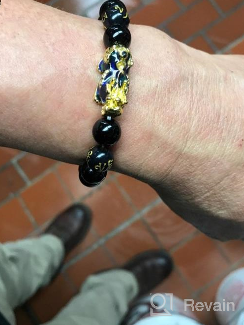 img 1 attached to 🐉 Enhance Prosperity and Luck with MANRUO Feng Shui Black Bead Bracelet featuring Color Changing Pi Xiu/Pi Yao for Wealth Attraction review by Dave Lopez