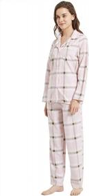 img 3 attached to Stay Cozy In Style: Heartnice Women'S Flannel Pajama Set With Pockets