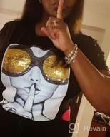 img 1 attached to Women'S Short Sleeve T-Shirt With Sequins And Funny Graphic: PESION Blouse Top review by Jared Allred