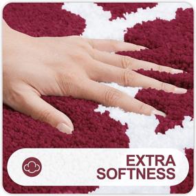 img 3 attached to Burgundy 16X24 Non-Slip Microfiber Bath Rug Mat, Soft And Absorbent Shaggy Carpet For Bathroom Floor, Tub And Shower - Machine Washable Dry.