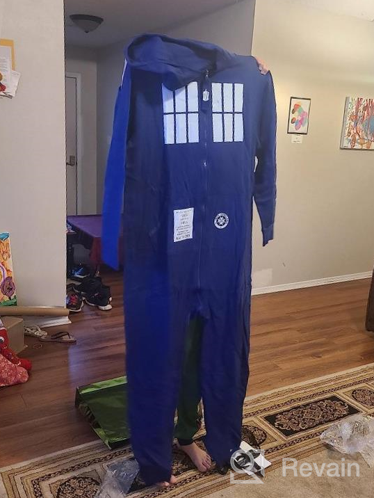 img 1 attached to Cozy Doctor Who Tardis Hooded Onesie Pajama - Perfect For Underboss Fans! review by Michael Copeland
