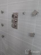 img 1 attached to Luxury Black Thermostatic Shower System With Body Jets, 12" Ceiling Rainfall Shower Faucet Fixtures Set With Mixer Valve And Handheld Brass Shower Combo Kit For Modern Bathroom review by Kevin Singleton
