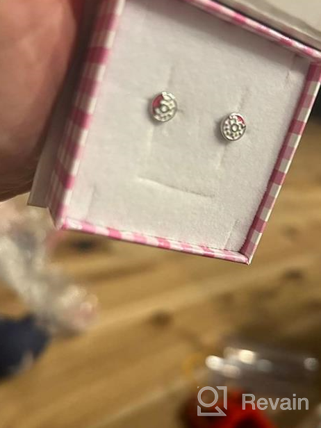 img 1 attached to 🍩 925 Sterling Silver Fun Enamel Donut Earrings with Colorful Sprinkles - Safe Screw Back Earrings for Girls - Multi-color Stud Earrings for Kids - Fun Gift for Children review by Kenneth Cotton