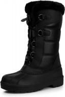 women's winter snow boots: shibever waterproof fur mid-calf anti-slip duck shoes logo