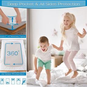 img 1 attached to 🛏️ 2-Pack Twin Size Waterproof Mattress Protector - Breathable, Noiseless, Deep Pocket Bed Cover Vinyl Free
