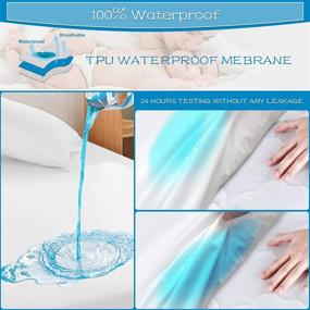 img 3 attached to 🛏️ 2-Pack Twin Size Waterproof Mattress Protector - Breathable, Noiseless, Deep Pocket Bed Cover Vinyl Free