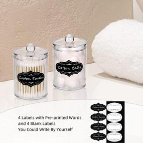 img 2 attached to Grey 8-Piece Bathroom Accessory Set With Trash Can, Soap Dispenser & Labels