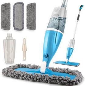 img 4 attached to 🧹 POPTEN Microfiber Spray Mop: 640ML Refillable Bottle, 3 Washable Heads, Ideal for Hardwood, Laminate, and Tile Floors