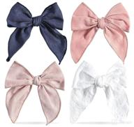 🎀 stylish california tot big girl's mixed bow clips set of 4 - jane set of 4 логотип