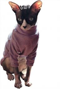 img 4 attached to Sphynx Cat Sweaters - Cozy Turtleneck Knitwear For Hairless Cats, Exclusively For Felines, XS-2XL Sizes Available, Perfect For Holiday Season