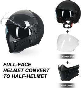 img 1 attached to 🔺 Enhance Safety and Style with TRIANGLE Open Face Motorcycle Helmet Half for Men Cruiser Scooter Street Bike DOT Approved