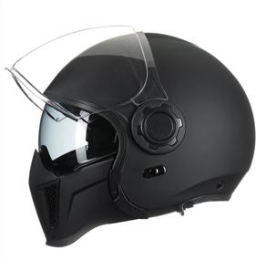 img 3 attached to 🔺 Enhance Safety and Style with TRIANGLE Open Face Motorcycle Helmet Half for Men Cruiser Scooter Street Bike DOT Approved