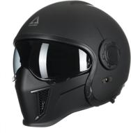 🔺 enhance safety and style with triangle open face motorcycle helmet half for men cruiser scooter street bike dot approved logo