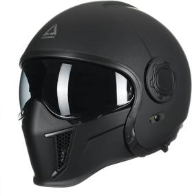 img 4 attached to 🔺 Enhance Safety and Style with TRIANGLE Open Face Motorcycle Helmet Half for Men Cruiser Scooter Street Bike DOT Approved