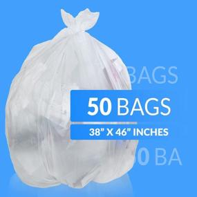 img 3 attached to Reli. SuperValue 40-45 Gallon Trash Bags 50 Count Made In USA Large Clear Garbage Bags 40 Gallon - 42 Gallon - 44 Gallon - 45 Gallon Trash Bag Can Liners 40-45 Gal Capacity White