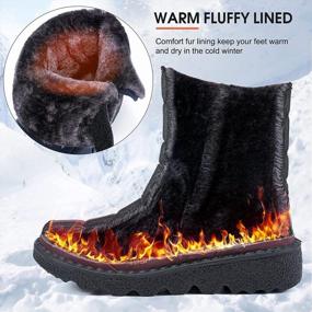img 3 attached to Women'S Waterproof Winter Snow Boots With Warm Lining, Comfortable Non Slip Ankle Booties For Outdoor Hiking Walking Platform Shoes