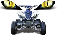 🔆 elevate your atv's style with amr racing's eclipse yellow headlight eye graphics for yamaha raptor 700/250/350 логотип