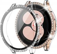 samsung galaxy watch 4 40mm 2021 защитный чехол для экрана bling crystal diamonds защитный чехол-бампер с пленкой из закаленного стекла аксессуары для женщин, девушек, совместимых с goton (прозрачный) логотип