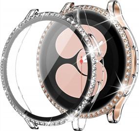 img 4 attached to Samsung Galaxy Watch 4 40Mm 2021 Защитный чехол для экрана Bling Crystal Diamonds Защитный чехол-бампер с пленкой из закаленного стекла Аксессуары для женщин, девушек, совместимых с Goton (прозрачный)