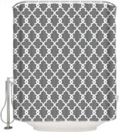 add elegance to your bathroom with vandarllin's geometric patterned waterproof shower curtain - 100% polyester fabric, extra long 72"x 84" in grey logo