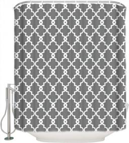 img 4 attached to Add Elegance To Your Bathroom With Vandarllin'S Geometric Patterned Waterproof Shower Curtain - 100% Polyester Fabric, Extra Long 72"X 84" In Grey
