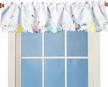 simhomsen embroidered easter bunny and egg curtain valance w 58" x l 14", spring/summer kitchen window treatment decor logo