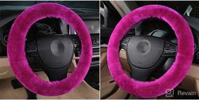 img 2 attached to Steering Wheel Cover Plush Vehicle Steering Wheel Cover Non-Slip Steering Wheel Protector Winter Warm Car Steering Wheel Cover Universal Auto Car Wrap Cover Car Interior Accessory (Diam 13-17&#34