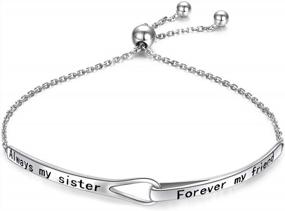 img 4 attached to Вдохновляющий браслет Infinity из стерлингового серебра с гравировкой - идеальный подарок на выпускной для женщин, матерей, сестер и лучших друзей