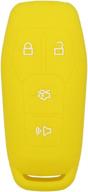 segaden silicone cover protector case holder skin jacket compatible with ford 4 button smart remote key fob cv2716 yellow logo