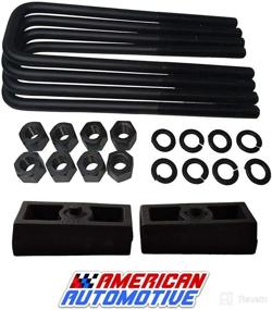 img 4 attached to American Automotive 1.5-inch Rear Suspension Lift with Durable Cast Iron Blocks & Extended 10-inch Square Leaf Spring Axle U-Bolts