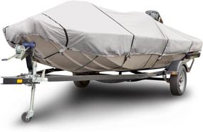 img 4 attached to Budge B-1211-X5 1200 Denier Gray Flat Front Boat Cover, 18-20 ft Long, Waterproof, Heavy Duty, UV Resistant (Beam Width Up to 102 inches)