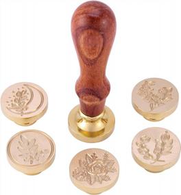 img 2 attached to 6-Piece Botanical Wax Seal Stamp Heads Set: Vintage Eucalyptus Seals For Wedding Envelopes & Invitations