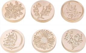 img 1 attached to 6-Piece Botanical Wax Seal Stamp Heads Set: Vintage Eucalyptus Seals For Wedding Envelopes & Invitations
