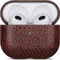 protect your apple airpods 3rd generation in style with lopie's handmade bicolour series leather case cover - brown/black logo