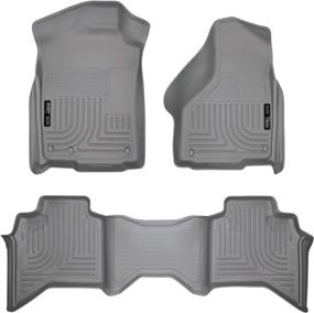 img 4 attached to 🚗 Husky Liners - 99012 Dodge Ram 1500 Quad Cab Floor Mats Grey, Fit 2009-2018 and 2019 Classic Quad Cab, Weatherbeater Front & 2nd Seat