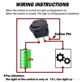 img 3 attached to 🚦 12-Pack of 12V LED Light Round Rocker Switch Toggle SPST On-Off Switches (20A) - 3 Blue, 3 Green, 3 Yellow, 3 Red - for Car, Auto, Boat (KCD2-102N-2W-4C)