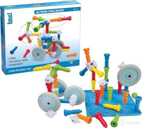 img 2 attached to 🧱 Lauri Action-Stackers Little Builder Set: Engaging PlayMonster Toy for Creative Fun!