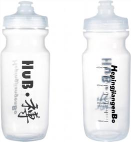 img 4 attached to Set Of 2 Cycling Water Bottles - 17.5Oz Purist Flask With Leak-Proof Cap And Scale For Athletes And Bikers - BPA-Free Plastic Squeeze Bottles For Racing And Sports