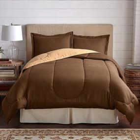 img 4 attached to Queen Comforter In Rich Chocolate Latte Brown By BrylaneHome