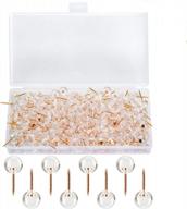 wentao 150pcs push pins, rose gold map thumb tacks, large size pins rose gold steel point and transparent plastic round head for bulletin board, fabric marking, crafts and office organization logo
