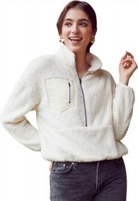 img 4 attached to Miessial Women'S Fleece Pullover Sweatshirt - Cozy Zipper Collar Outwear Top