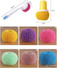 img 3 attached to 🧽 NureBe Nylon Scrubbing Pad Set - Multi-Purpose Dish Scrubbers for Kitchen, Non-Scratch Pot Scrubbers with Convenient Handle (Pack of 8)