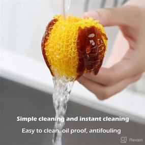 img 2 attached to 🧽 NureBe Nylon Scrubbing Pad Set - Multi-Purpose Dish Scrubbers for Kitchen, Non-Scratch Pot Scrubbers with Convenient Handle (Pack of 8)